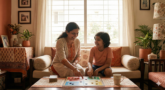 Carely therapist working with a child at home